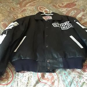 Black/White Leather.Jacket